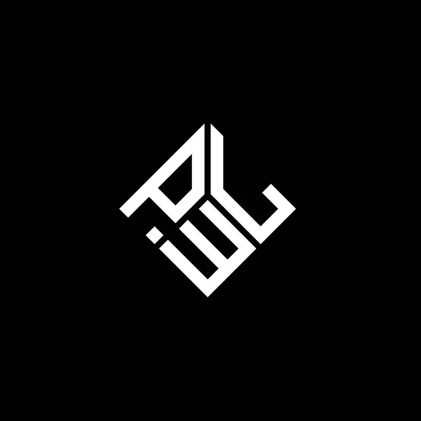 Diseño Del Logotipo Letra Pwl Sobre Fondo Negro Pwl Iniciales — Vector de stock