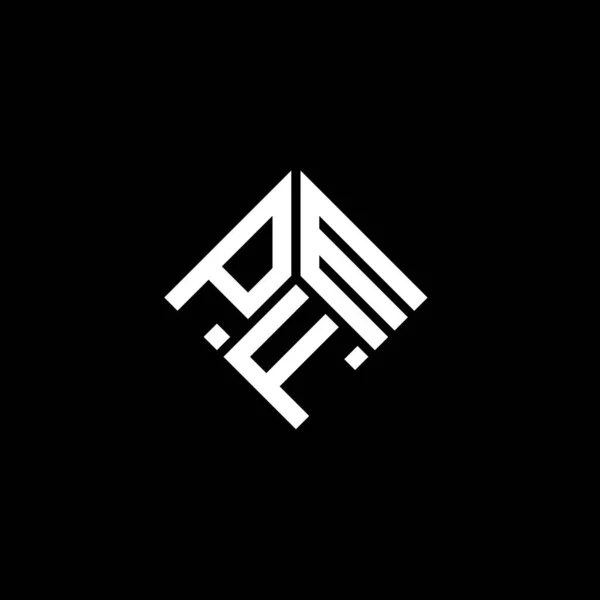 Siyah Arka Planda Pfm Harf Logosu Tasarımı Pfm Yaratıcı Harflerin — Stok Vektör