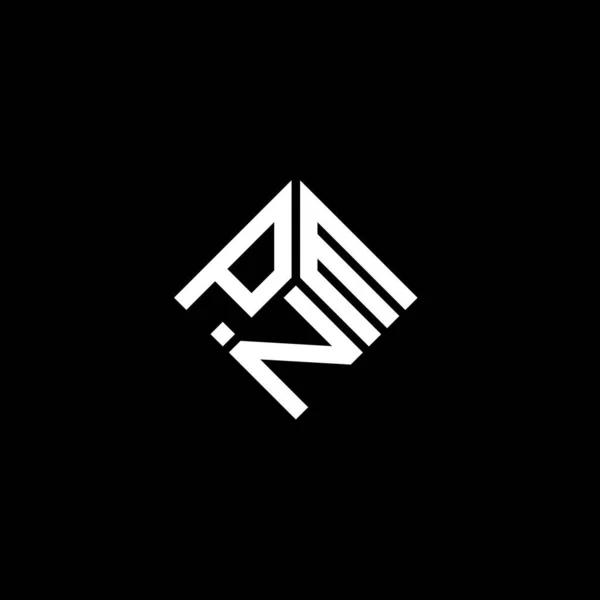 Logo Lettera Pnm Sfondo Nero Pnm Creativo Iniziali Lettera Logo — Vettoriale Stock