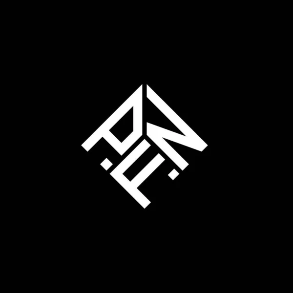 Diseño Del Logotipo Letra Pfn Sobre Fondo Negro Pfn Iniciales — Vector de stock