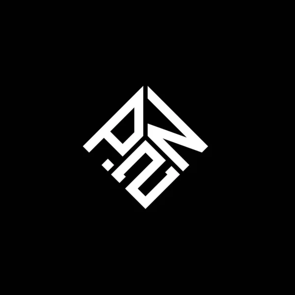 Pzn Letter Logo Design Black Background Pzn Creative Initials Letter — Stock Vector