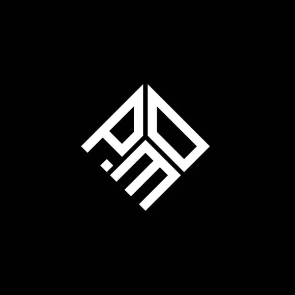 Σχεδιασμός Λογότυπου Γραμμάτων Pmo Μαύρο Φόντο Δημιουργικά Αρχικά Pmo Έννοια — Διανυσματικό Αρχείο