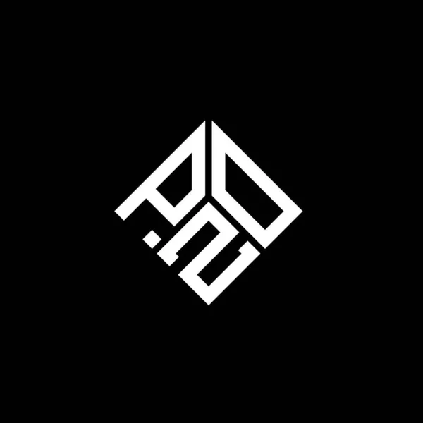 Siyah Arka Planda Pzo Harf Logosu Tasarımı Pzo Yaratıcı Harflerin — Stok Vektör