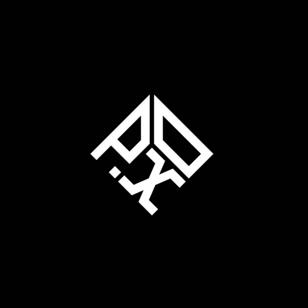 Pxo Lettre Logo Design Sur Fond Noir Pxo Initiales Créatives — Image vectorielle