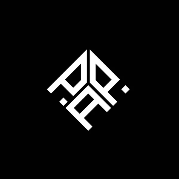Pap Letter Logo Ontwerp Zwarte Achtergrond Pap Creatieve Initialen Letter — Stockvector