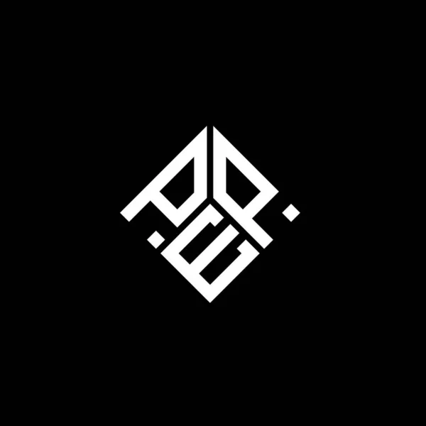 Siyah Arka Planda Pep Harf Logosu Tasarımı Pep Yaratıcı Harflerin — Stok Vektör