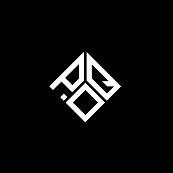 Diseño Del Logotipo Letra Poq Sobre Fondo Negro Poq Iniciales — Archivo Imágenes Vectoriales