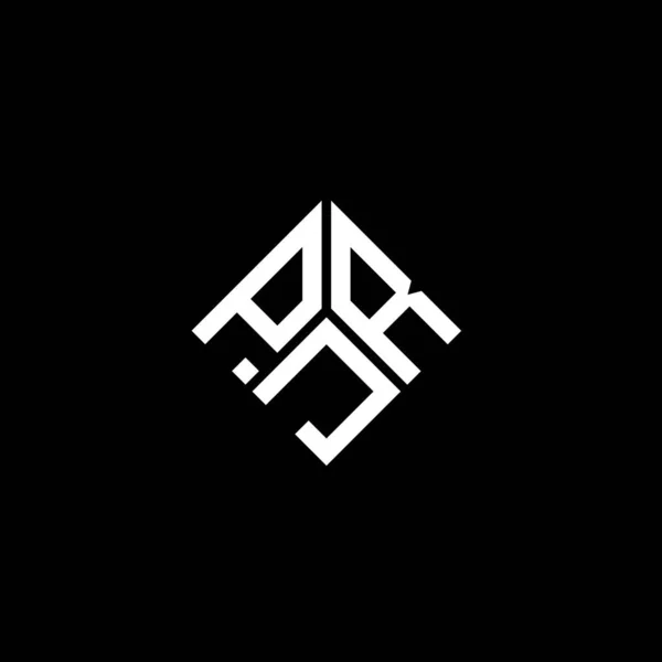 Diseño Del Logotipo Letra Pjr Sobre Fondo Negro Pjr Iniciales — Vector de stock