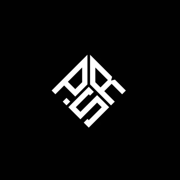 Siyah Arka Planda Psr Harf Logosu Tasarımı Psr Yaratıcı Harflerin — Stok Vektör