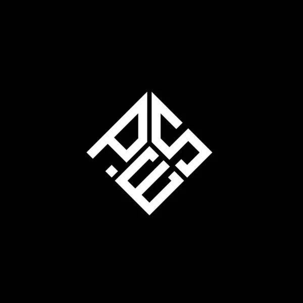 Pes Logo Design Auf Schwarzem Hintergrund Pes Kreative Initialen Buchstaben — Stockvektor