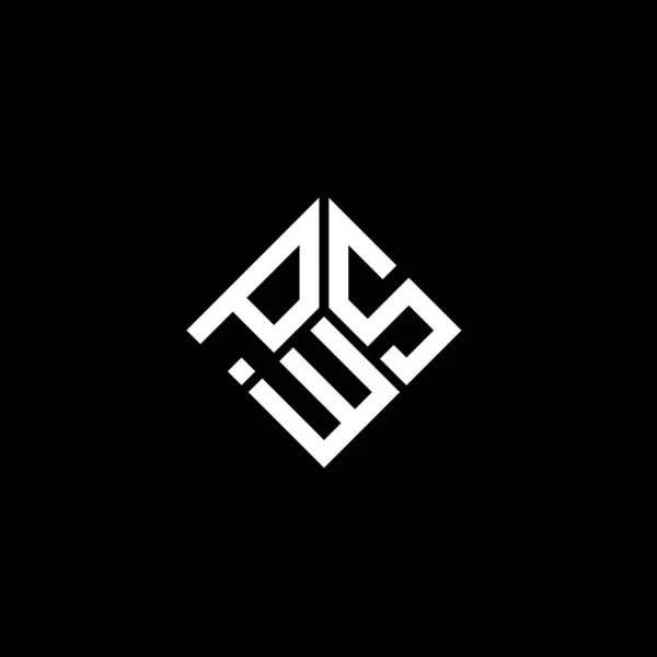 Pws Letter Logo Ontwerp Zwarte Achtergrond Pws Creatieve Initialen Letter — Stockvector
