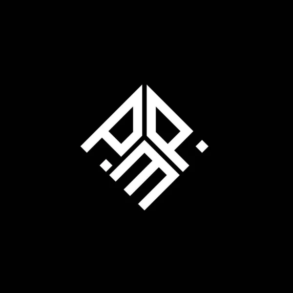 Diseño Del Logotipo Letra Pmp Sobre Fondo Negro Pmp Iniciales — Vector de stock