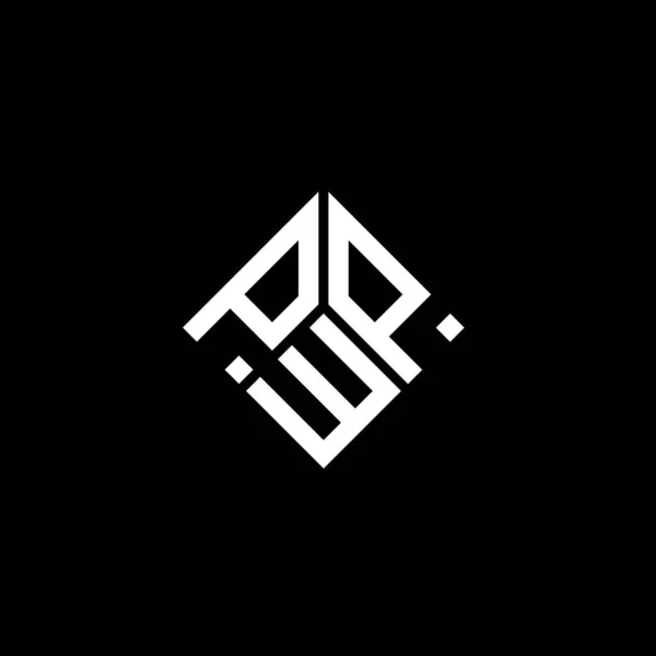Diseño Del Logotipo Letra Pwp Sobre Fondo Negro Pwp Iniciales — Vector de stock