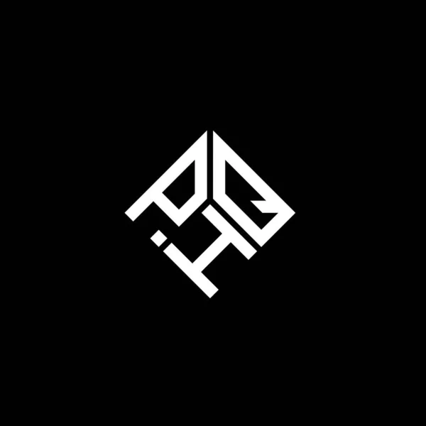 Siyah Arkaplan Üzerinde Phq Harf Logosu Tasarımı Phq Yaratıcı Harflerin — Stok Vektör