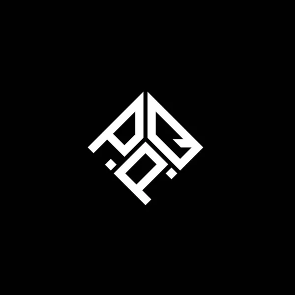 Ppq Logo Ontwerp Zwarte Achtergrond Ppq Creatieve Initialen Letter Logo — Stockvector