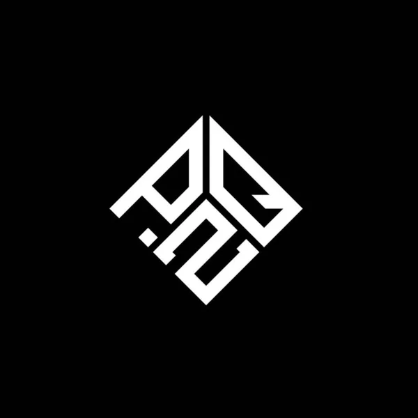 Diseño Del Logotipo Letra Pzq Sobre Fondo Negro Pzq Iniciales — Archivo Imágenes Vectoriales