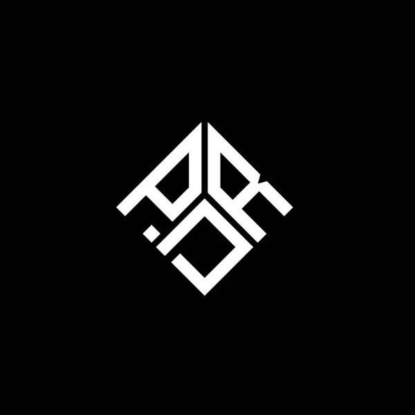 黒の背景にPdiletterのロゴデザイン 創造的なイニシャルの手紙のロゴの概念 Pdr文字のデザイン黒の背景にPdr文字のロゴデザイン 創造的なイニシャルの手紙のロゴの概念 Pdrレターデザイン — ストックベクタ