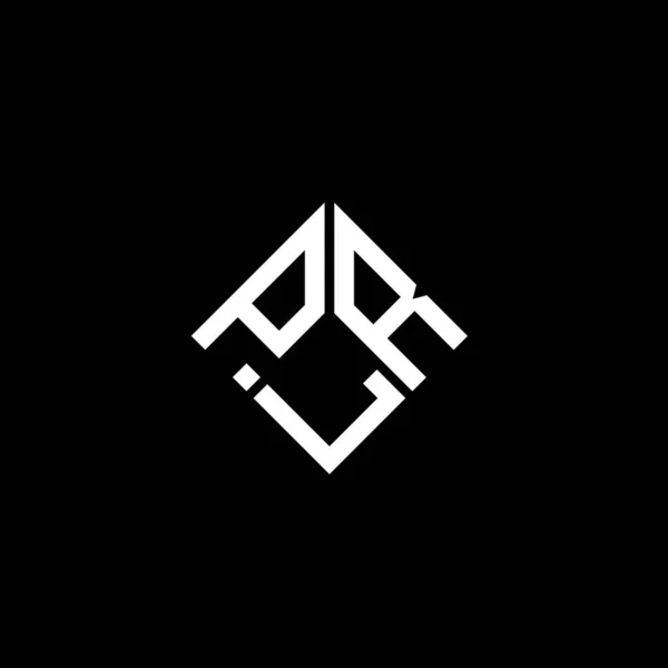 Plr Σχέδιο Λογότυπο Επιστολή Μαύρο Φόντο Plr Δημιουργική Αρχικά Γράμμα — Διανυσματικό Αρχείο