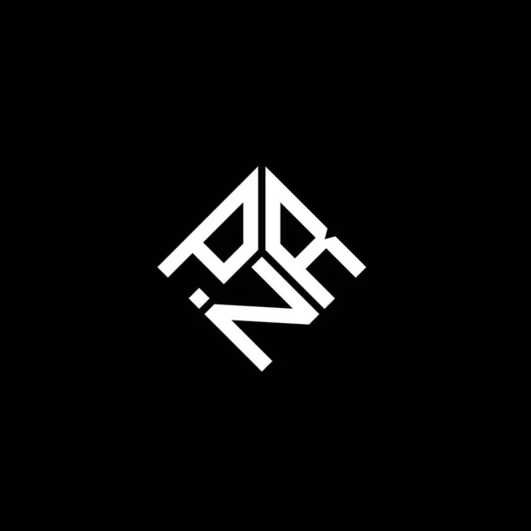 Desenho Logotipo Carta Pnr Fundo Preto Pnr Iniciais Criativas Conceito — Vetor de Stock