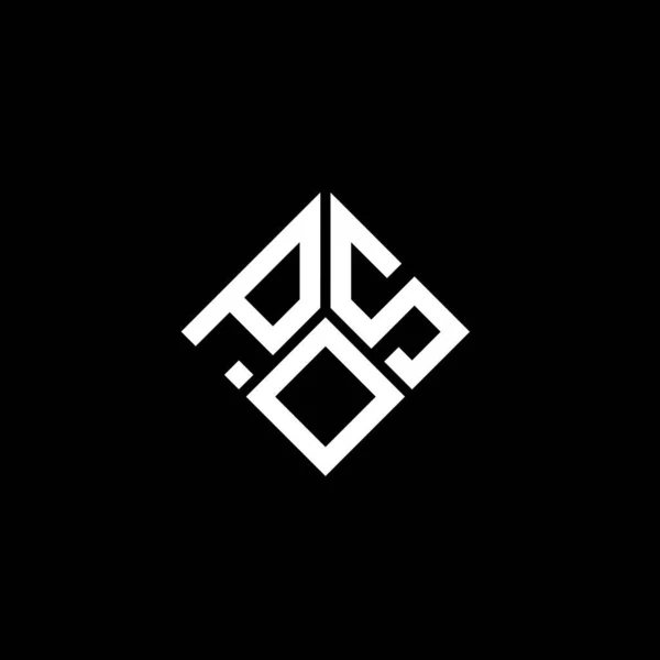 Дизайн Логотипу Pos Літери Чорному Тлі Pos Креативні Ініціали Концепції — стоковий вектор