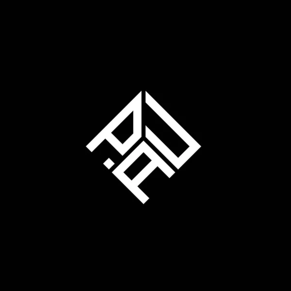 Pauの文字ロゴデザインは黒を基調としています Pauクリエイティブイニシャルレターロゴコンセプト Pau手紙デザイン — ストックベクタ
