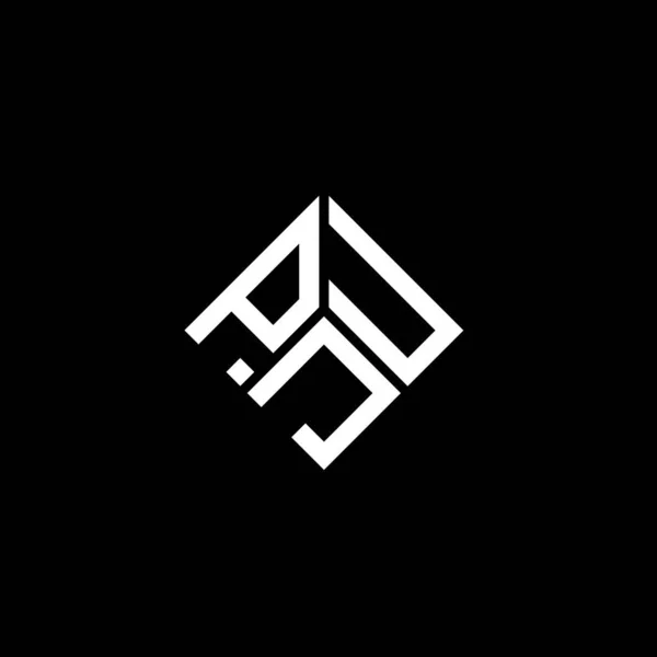 Diseño Del Logotipo Letra Pju Sobre Fondo Negro Pju Iniciales — Vector de stock