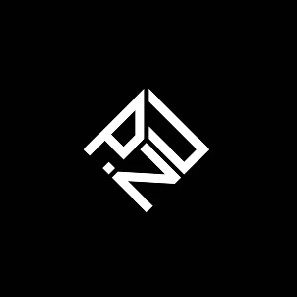 Σχεδιασμός Λογότυπου Γραμμάτων Pnu Μαύρο Φόντο Έννοια Λογοτύπου Δημιουργικών Αρχικών — Διανυσματικό Αρχείο