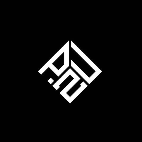 Pzu Letter Logo Design Black Background Pzu Creative Initials Letter — Stock Vector