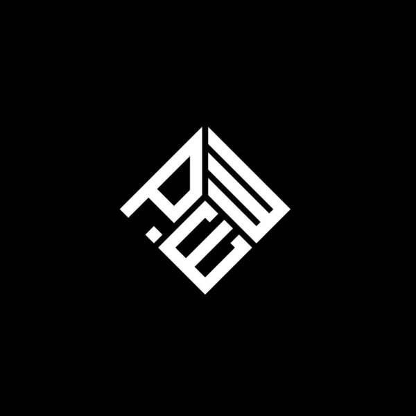 Diseño Del Logotipo Letra Pew Sobre Fondo Negro Pew Iniciales — Vector de stock