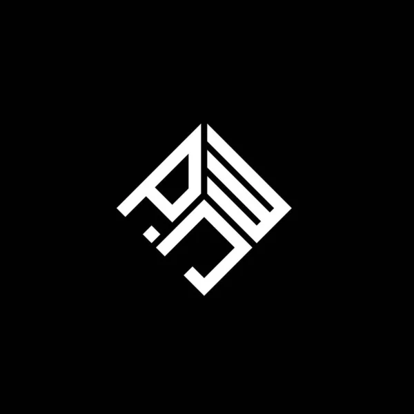 Дизайн Логотипа Pjw Чёрном Фоне Концепция Логотипа Инициалами Pjw Pjw — стоковый вектор