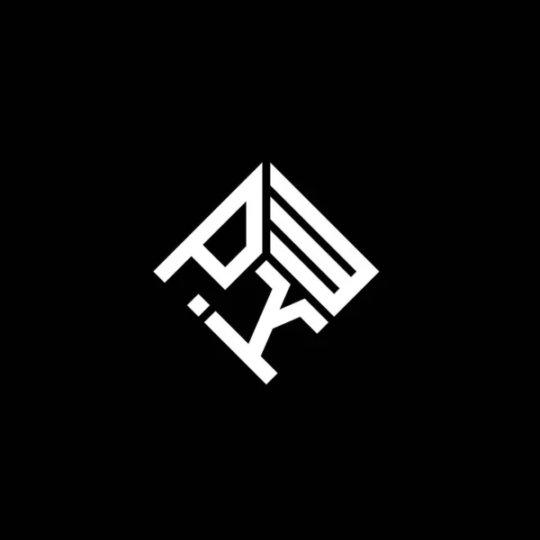 Siyah Arkaplanda Pkw Harf Logosu Tasarımı Pkw Yaratıcı Harflerin Baş — Stok Vektör