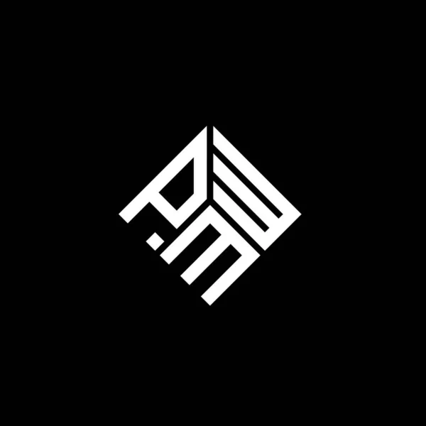 Σχεδιασμός Λογότυπου Γραμμάτων Pmw Μαύρο Φόντο Δημιουργικά Αρχικά Pmw Έννοια — Διανυσματικό Αρχείο