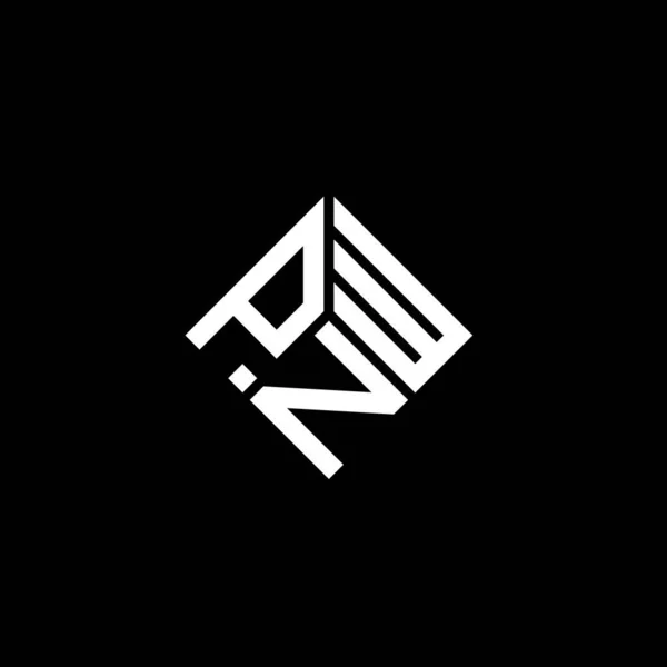 黒の背景にPnwの手紙のロゴデザイン Pnwクリエイティブイニシャルレターロゴコンセプト Pnwレターデザイン — ストックベクタ