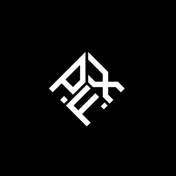 Logo Lettera Pfx Sfondo Nero Pfx Creativo Iniziali Lettera Logo — Vettoriale Stock