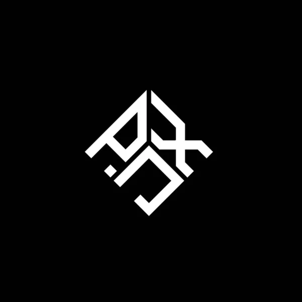 Σχεδιασμός Λογότυπου Γραμμάτων Pjx Μαύρο Φόντο Δημιουργικά Αρχικά Pjx Έννοια — Διανυσματικό Αρχείο