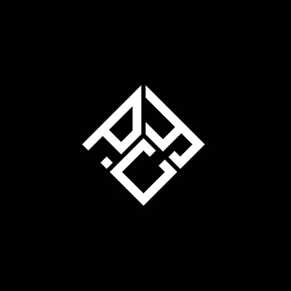 Pcy Letter Logo Ontwerp Zwarte Achtergrond Pcy Creatieve Initialen Letter — Stockvector
