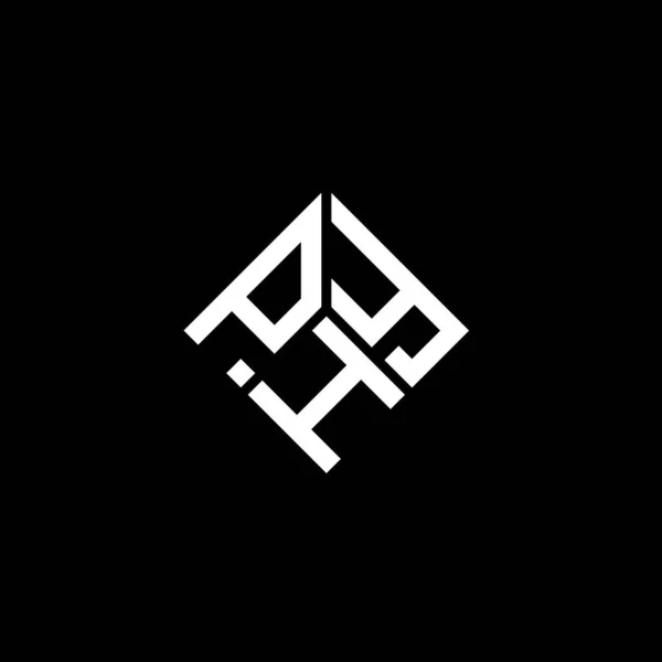 Diseño Del Logotipo Letra Phy Sobre Fondo Negro Phy Iniciales — Vector de stock