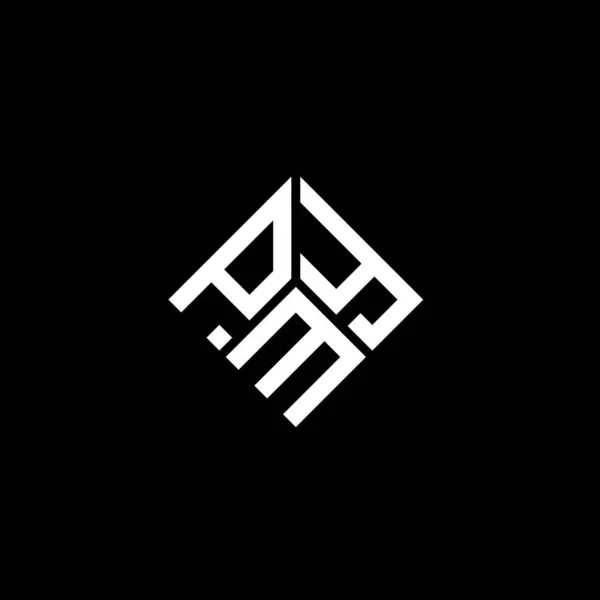 Pmy Logo Zwarte Achtergrond Pmy Creatieve Initialen Letter Logo Concept — Stockvector