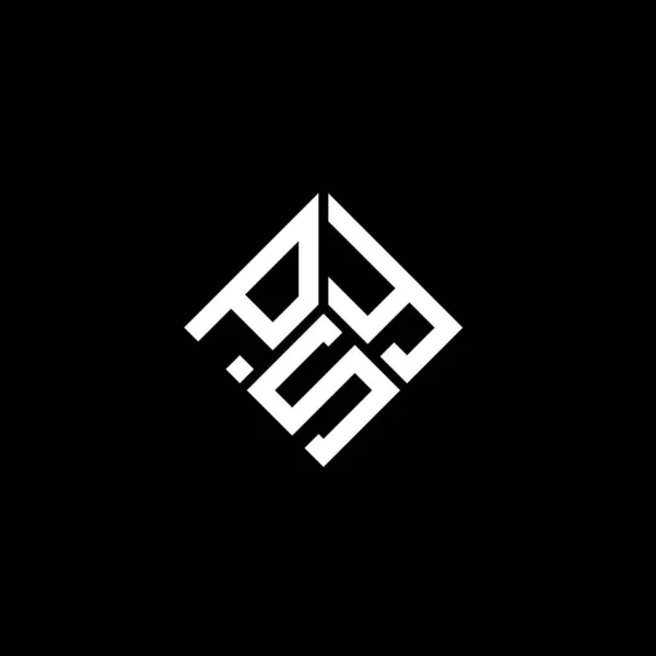 Diseño Del Logotipo Letra Psy Sobre Fondo Negro Psy Iniciales — Vector de stock