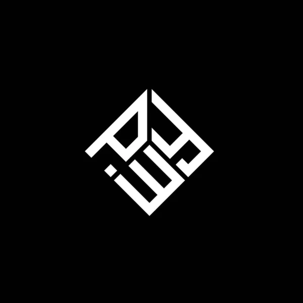 Pwy Lettre Logo Design Sur Fond Noir Pwy Initiales Créatives — Image vectorielle