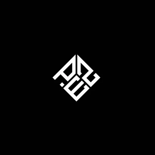 Siyah Arkaplanda Pez Harf Logosu Tasarımı Pez Yaratıcı Harflerin Baş — Stok Vektör