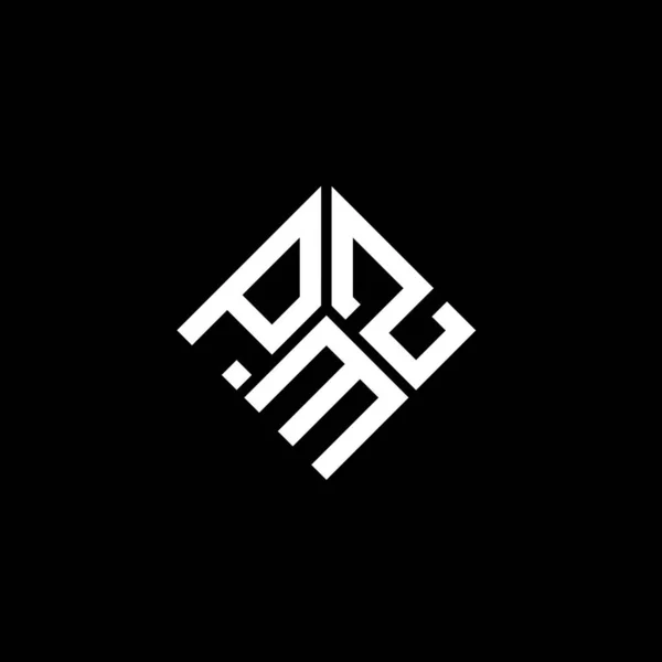 Pmz Letter Logo Design Auf Schwarzem Hintergrund Pmz Kreative Initialen — Stockvektor