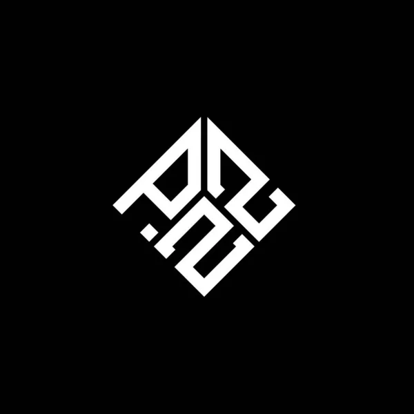 Diseño Del Logotipo Letra Pzz Sobre Fondo Negro Pzz Iniciales — Archivo Imágenes Vectoriales