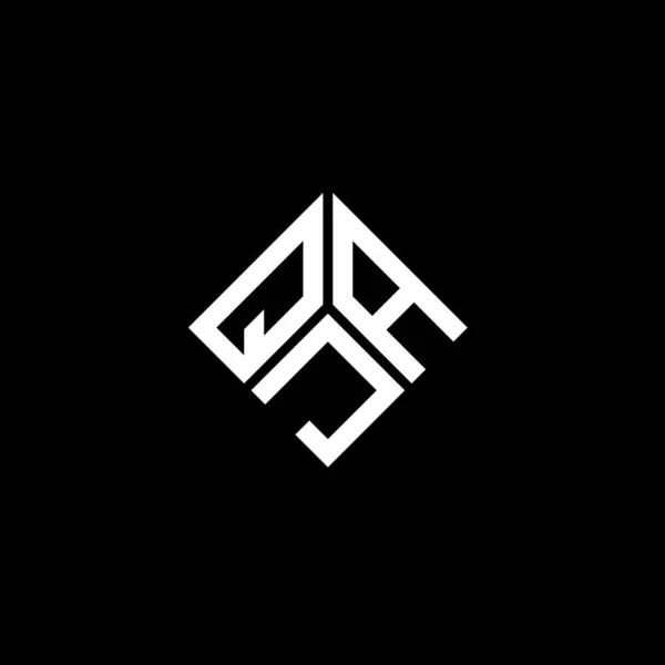 Qja Logo Ontwerp Zwarte Achtergrond Qja Creatieve Initialen Letter Logo — Stockvector