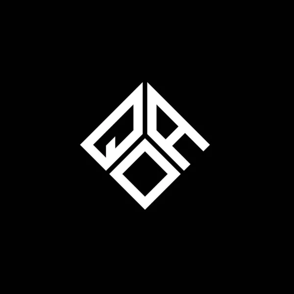 Diseño Del Logotipo Letra Qoa Sobre Fondo Negro Qoa Iniciales — Vector de stock