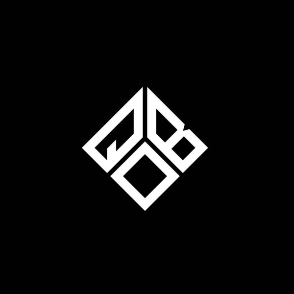 Qob Lettre Logo Design Sur Fond Noir Qob Initiales Créatives — Image vectorielle