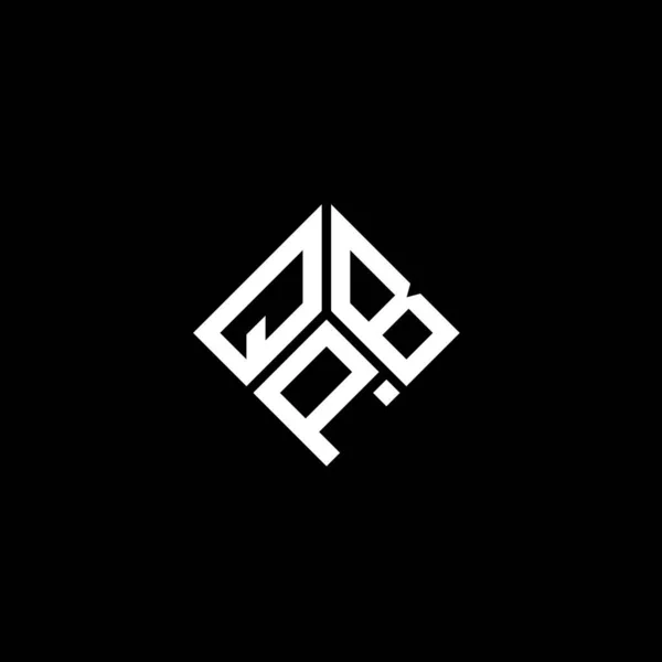 Σχεδιασμός Λογότυπου Γράμματος Qpb Μαύρο Φόντο Qpb Δημιουργικό Πρωτότυπο Γράμμα — Διανυσματικό Αρχείο