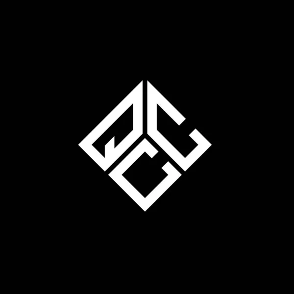 Projekt Logo Litery Qcc Czarnym Tle Kreatywne Inicjały Qcc Koncepcja — Wektor stockowy