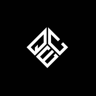 Siyah arka planda QEC harf logosu tasarımı. QEC yaratıcı harflerin baş harfleri logo kavramı. QEC harf tasarımı.