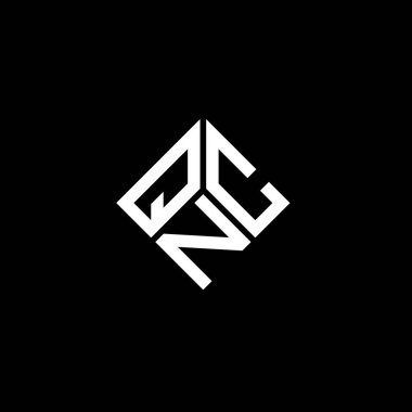 Siyah arkaplanda QNC harf logosu tasarımı. QNC yaratıcı harflerin baş harfleri logo kavramı. QNC harf tasarımı.